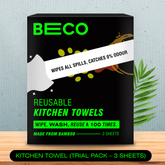 Reusable Bamboo Kitchen Towel - Trial Pack - 3 Sheets_