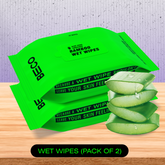 Aloe Infused Bamboo Wet Wipes | Pack of 2