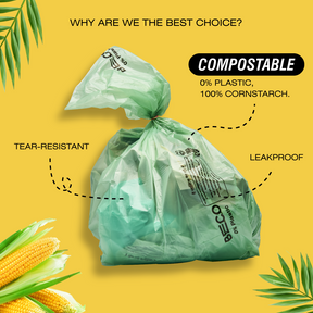 Compostable Garbage Bags - Large - 10 bags/roll | Pack of 4