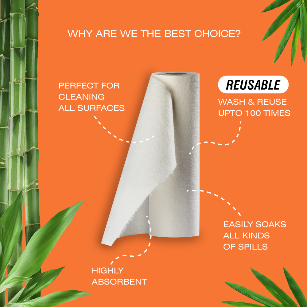 Reusable Bamboo Kitchen Towel - 20 Sheets**