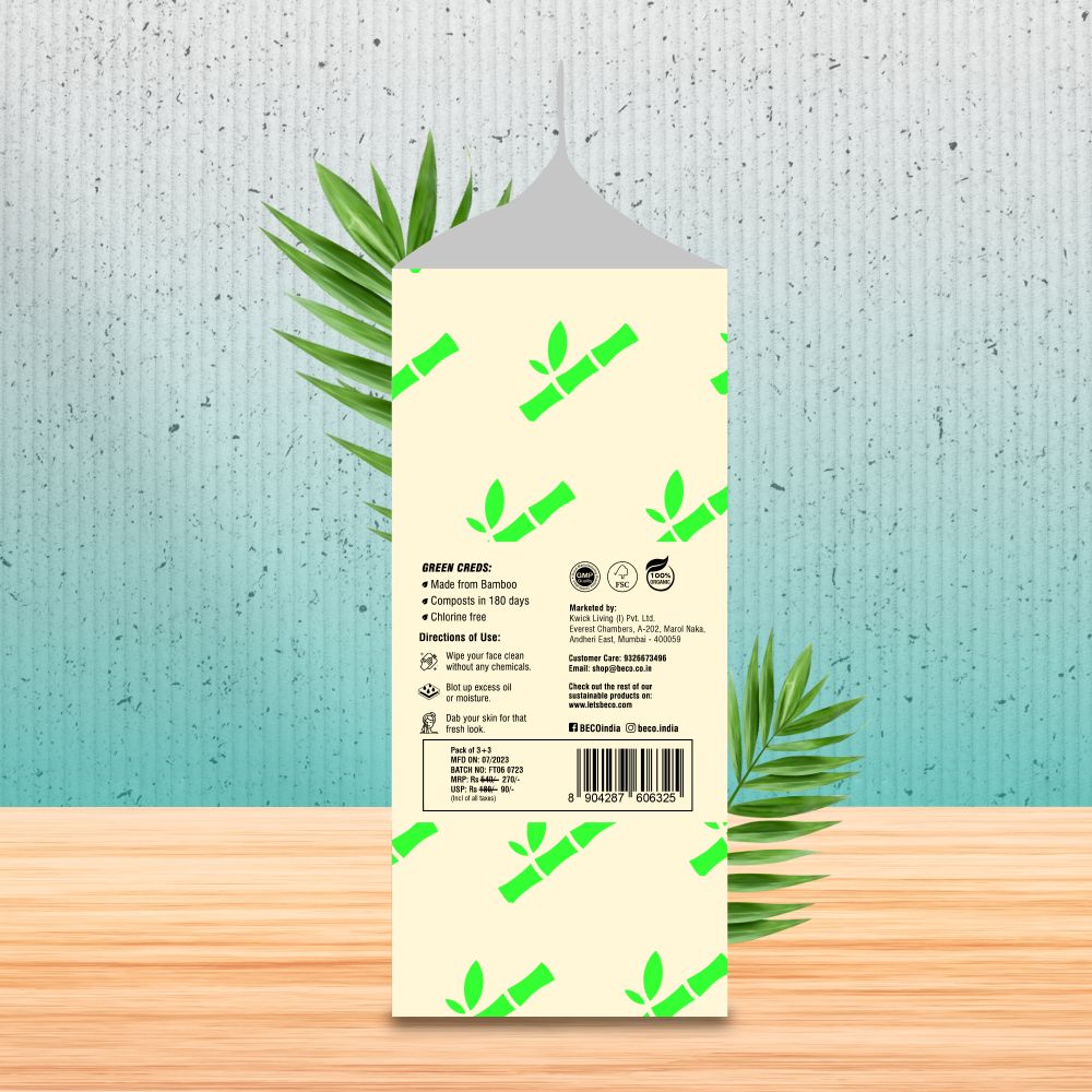 Bamboo Facial Tissues - 100 pulls | Pack of 6**