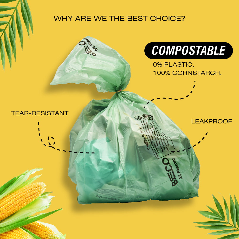 Biobags Green Wave, Polythene Free, 100% Biodegradable Compostable Carry Bag,  Grocery Bags (16X20 Inches), 1 count : Amazon.in: Industrial & Scientific